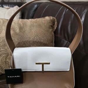 Tahari White and Brown Women's Bag